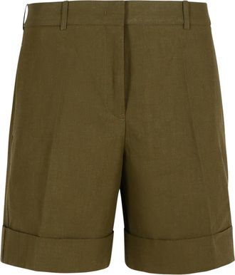 Jil Sander Green Linen Shorts