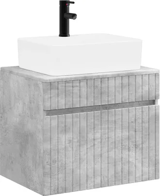 vidaXL Juego De Muebles De Ba&ntilde;o Gris Hormig&oacute;n Madera De Ingenier&iacute;a Vidaxl
