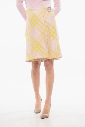 Burberry Pliss&eacute; Mini Skirt with Side Buckle Burberry