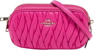 Coach Pre-owned Leren Crossbody Tas - Dames - Vintage Schoudertas - Roze - ONE Size - Leer - Vintage