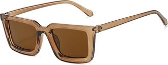 Generic Men And Women Small Frame Sunglasses Outdoor Polarized Commuting Vacation Photo Shooting Sun Glasses(Brown)