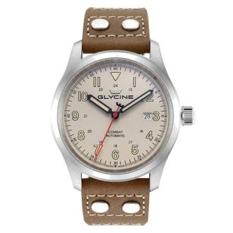 Glycine Combat Field Automatic Beige Dial Mens Watch GL0565