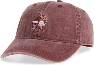 Frasier Sterling Bonjour Cotton Canvas Baseball Cap in Burgundy at Nordstrom