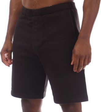 C.P. Company Heren C.P. Company Diagonaal Verhoogde Fleece Logo Shorts in Zwart