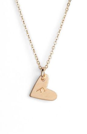 Nashelle 14k-Gold Fill Initial Mini Heart Pendant Necklace in Gold/F at Nordstrom