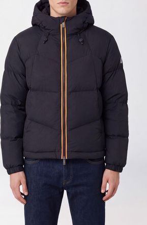 K-Way Quill Quilted Hooded Down Jacket in Nylon with Duck Down Filling