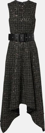 SAFiYAA Okimi sequined tweed midi dress