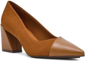 Anne Klein Ravine Pump in Walnut Microsue at Nordstrom, Size 8.5