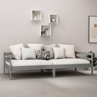 Berkfield Home Sturdy Day Bed Grey Solid Pinewood 90x200 cm