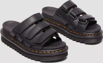 Dr. Martens Raine Athena Leren Zwarte Slippers Voor Dames