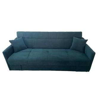 Concept Usine Sof&aacute; cama con arcillo de pana verde para tres plazas