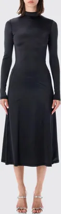 Diesel Abito midi slim fit in poliammide con collo a lupetto e logo Oval D
