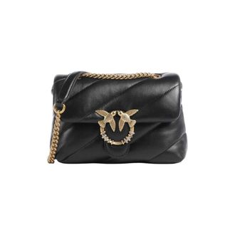 Pinko Puff Mini New Buckle Sheep Nap - Dames - Schoudertassen - Zwart - ONE Size - Katoen - Tassen