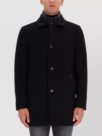 Moorer notched lapel coat buttoned cuffs pockets
