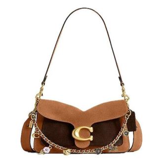 Coach Tabby Shoulder Bag 26 in Colorblock with Motif Chain Caramel CGV20-B4LJN