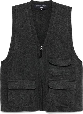 Comme Des Garçons zip-up cardigan - men - Wool - M - Grey