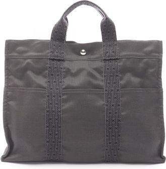 Hermès Gray Nylon Canvas Tote Bag (Pre-Owned)