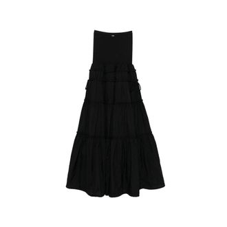 System Tiered Nylon Skirt - Black