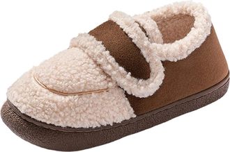 Generic Brown Female Cozy Winter Boots with Full Toe and Heel Protection and Non Slip Flat Sole for Indoor Outdoor