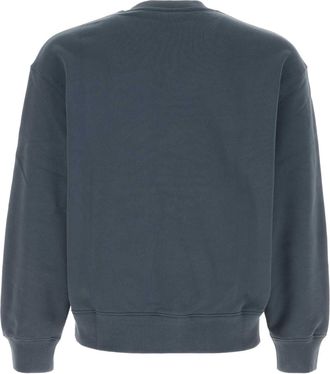 Maison Kitsun&eacute; Mens Comfort Sweatshirt Blue Organic Cotton Sweater