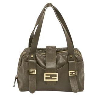 Fendi Pre-owned Handbags, female, Green, Size: ONE SIZE Pre-owned Leather Handbag