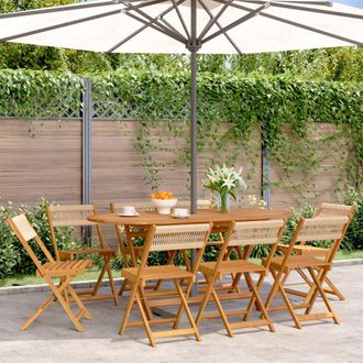 vidaXL Vidaxl - Sillas De Jard&iacute;n Plegables 8 Uds Madera Maciza Acacia Beige