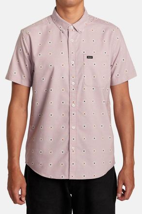 Rvca Thatll Do Print Short Sleeve Woven Shirt In Pale Mauve