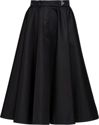 Prada pleated full skirt - women - Nylon - 36 - Black
