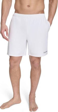 Calvin Klein Hybrid Volley Stretch Swim Shorts in White at Nordstrom Rack, Size Xx-Large