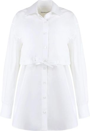 Alexander Wang Cotton Shirtdress - Dames - Shirt Kleedjes - Wit - XS - Katoen - Kleedjes