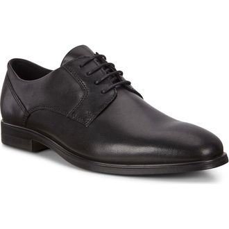 Ecco Queenstown Plain Toe Derby in Black at Nordstrom Rack, Size 10-10.5Us / 44Eu
