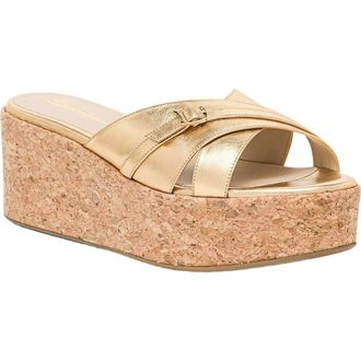 Santoni Womens laminated leather wedge in Gold at Nordstrom, Size 12