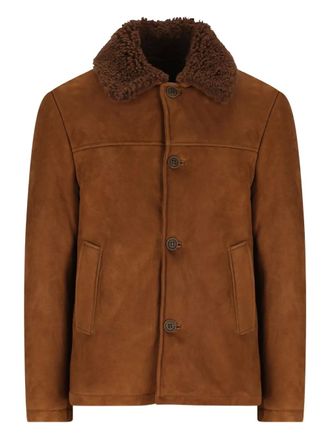 Salvatore Santoro shearling collar jacket - men - Calf Suede - 50 - Brown