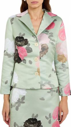 Bernadette Elle Floral-Print Satin Jacket In Auscot Rose