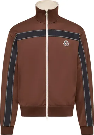 Moncler Moncler Topstitched Turtleneck Zip-up Sweatshirt, Men, Brown, Size: Xxl