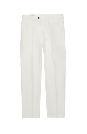 Fortela Kent Cotton Indigo Rinse Chino Trousers in White at Nordstrom, Size 36 Eu