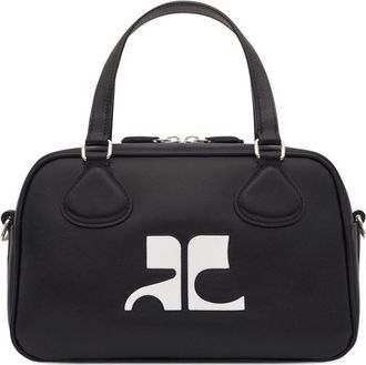 Courrèges Reedition leather bowling bag - unisex - CALFSKIN/Cotton - One Size - Black