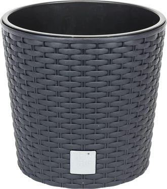 Prosperplast Maceta Redonda 15,3 Litros Rato Con Cubilete Para Plantar En Color Ocre Oscuro 30 X 30 X 27 Cm