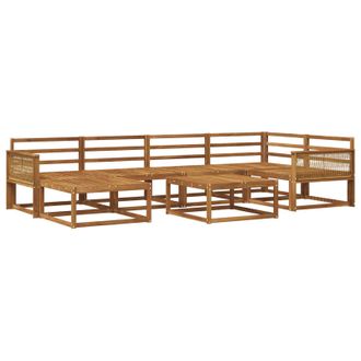 vidaXL Conjunto De Sof&aacute;s De Exterior 7 Pcs Natural Vidaxl