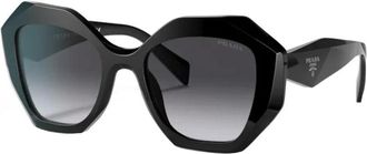 Prada Geometrisch-Frame Driehoekige-Tempel Zonnebril - Dames - Zonnebrillen - Zwart - 53 MM - Accessoires
