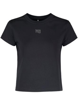 Alexander Wang Black Essential Shrunken Tee Puff Logo Tee