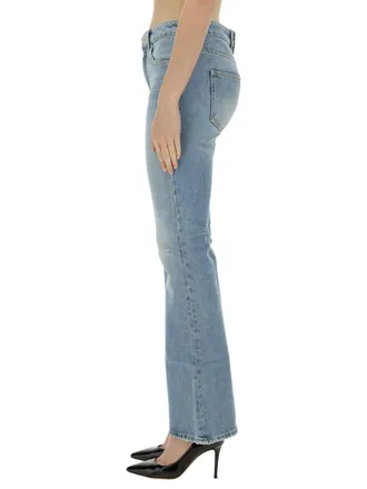 Balmain Flare Fit Denim Jeans - Blue