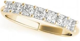 Allurez Moissanite Princess-cut Wedding Band Ring 14k Yellow Gold 0.70ct