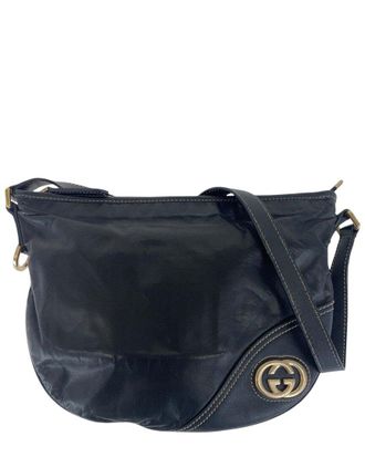 Gucci Black Calfskin Interlocking G Shoulder Bag (Authentic Pre-Loved)