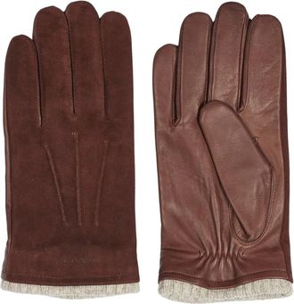 Howard London Accessoires, Heren, Bruin, 9 1/2 IN, Wol, Leren Handschoenen