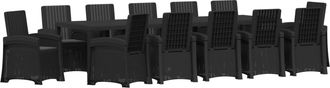vidaXL Conjunto De Comedor De Jard&iacute;n 14 Uds. Gris Antracita Pp Vidaxl