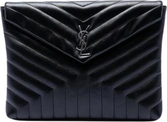 Saint Laurent Pre-owned Lou Lou Clutch - Dames - Vintage Clutch - Zwart - ONE Size - Leer - Vintage
