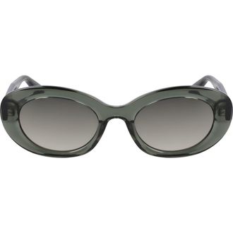 Longchamp Le Pliage 50mm Oval Sunglasses in Transparent Green at Nordstrom Rack