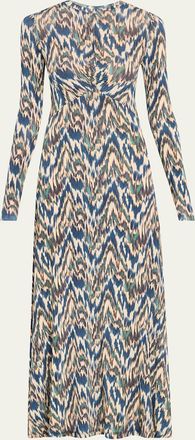 Ulla Johnson Naia Long-Sleeve Ruched Midi Dress
