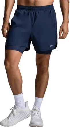 2XU Aero Mesh 2-in-1 5 Inch Short in Mdn/srf at Nordstrom, Size Xx-Large